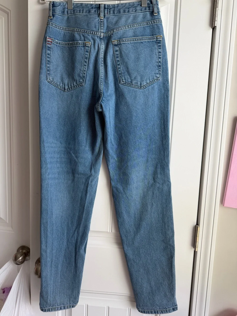 BDG Light Blue Mom Jeans with Faded Wash - Picture 4 of 4